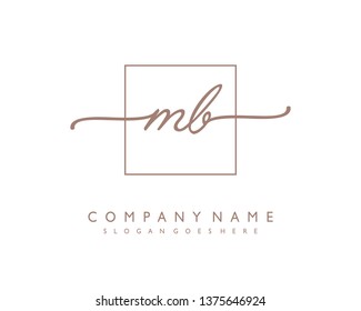 initials letter MB handwriting logo vector template