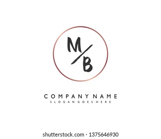 initials letter MB handwriting logo vector template