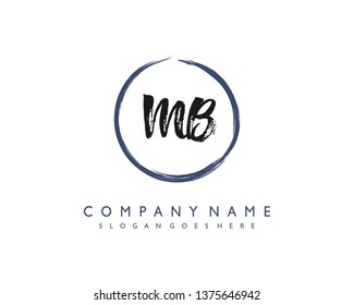 initials letter MB handwriting logo vector template