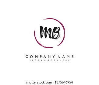 initials letter MB handwriting logo vector template