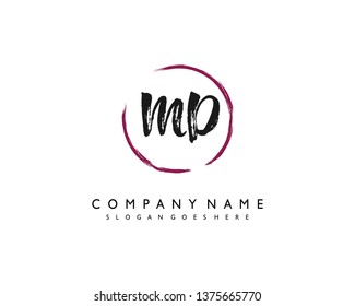 initials letter MD handwriting logo vector template