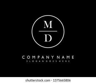 initials letter MD handwriting logo vector template
