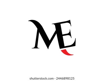 Initialen Letter ME Logo Designs Vektorgrafik