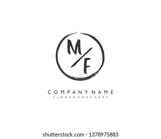 initials letter MF handwriting logo vector template