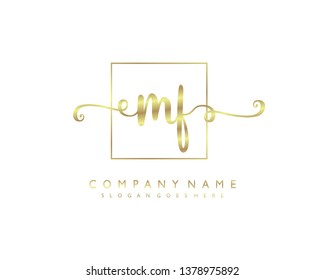 initials letter MF handwriting logo vector template