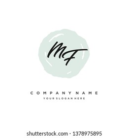 initials letter MF handwriting logo vector template
