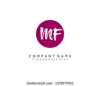 initials letter MF handwriting logo vector template