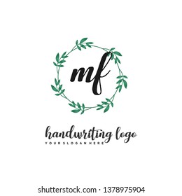 initials letter MF handwriting logo vector template
