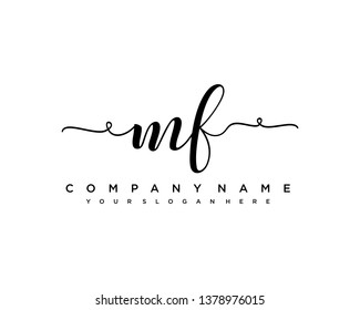 initials letter MF handwriting logo vector template