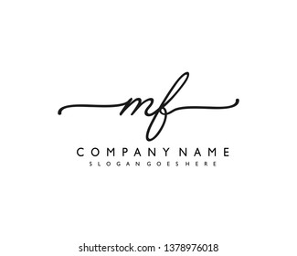 initials letter MF handwriting logo vector template