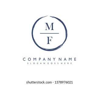 initials letter MF handwriting logo vector template