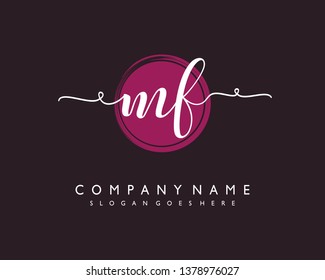initials letter MF handwriting logo vector template