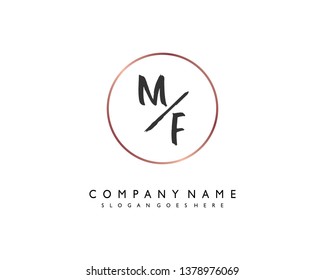 initials letter MF handwriting logo vector template
