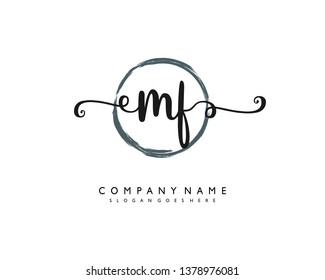 initials letter MF handwriting logo vector template