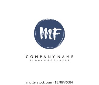 initials letter MF handwriting logo vector template