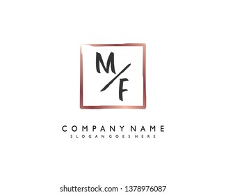 initials letter MF handwriting logo vector template
