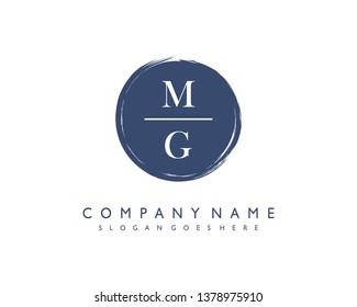 initials letter MG handwriting logo vector template