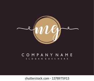 initials letter MG handwriting logo vector template