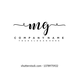 initials letter MG handwriting logo vector template