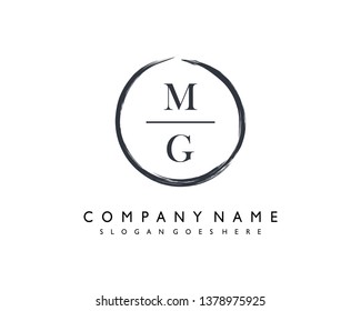 initials letter MG handwriting logo vector template