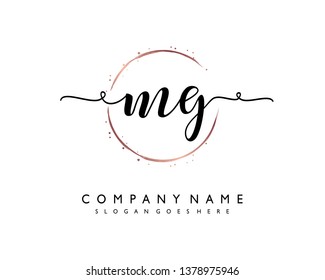 initials letter MG handwriting logo vector template