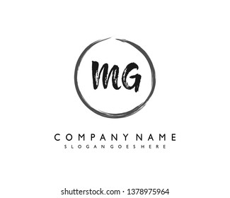 initials letter MG handwriting logo vector template