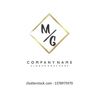 initials letter MG handwriting logo vector template