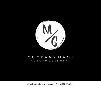 initials letter MG handwriting logo vector template