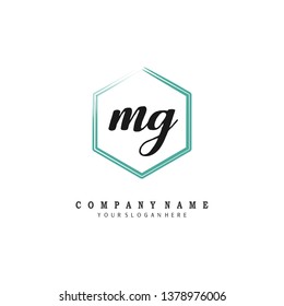 initials letter MG handwriting logo vector template