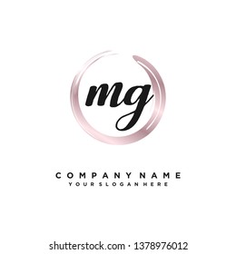 initials letter MG handwriting logo vector template