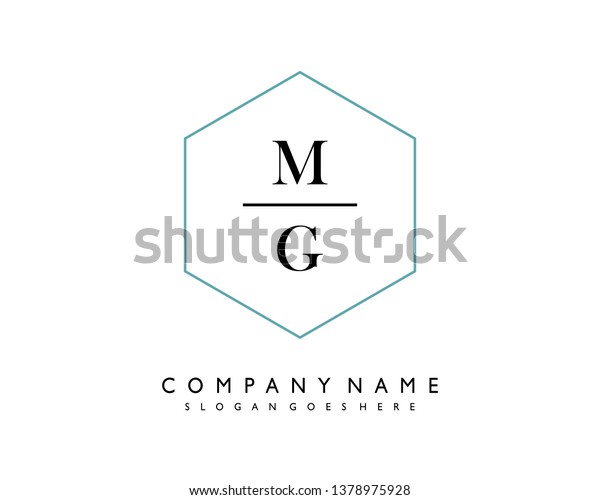 Initials Letter Mg Handwriting Logo Vector : image vectorielle de stock