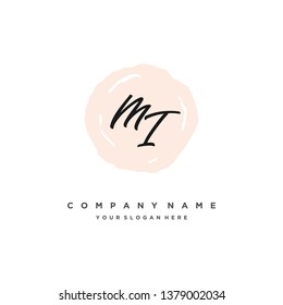 initials letter MI handwriting logo vector template