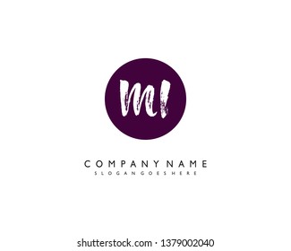 initials letter MI handwriting logo vector template