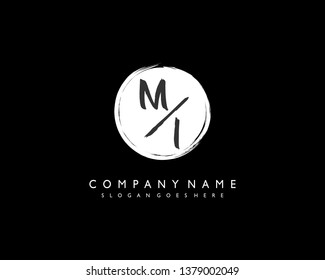 initials letter MI handwriting logo vector template
