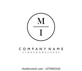 initials letter MI handwriting logo vector template
