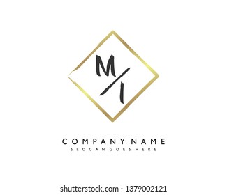 initials letter MI handwriting logo vector template