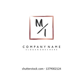initials letter MI handwriting logo vector template