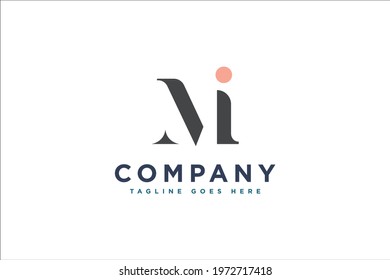 Initials letter MI logo design vector illustration. Letter MI suitable for business and fashion logos