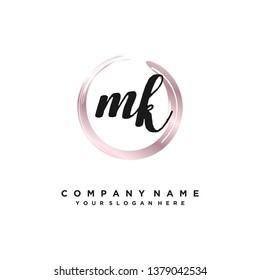 initials letter MK handwriting logo vector template