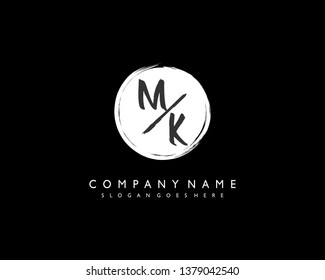 initials letter MK handwriting logo vector template