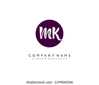 initials letter MK handwriting logo vector template
