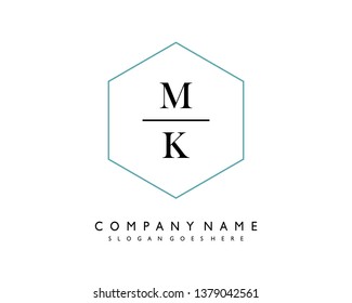 initials letter MK handwriting logo vector template