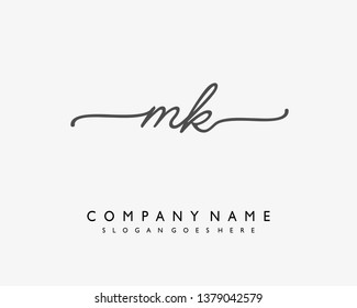 initials letter MK handwriting logo vector template