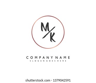 initials letter MK handwriting logo vector template