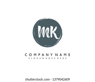 initials letter MK handwriting logo vector template