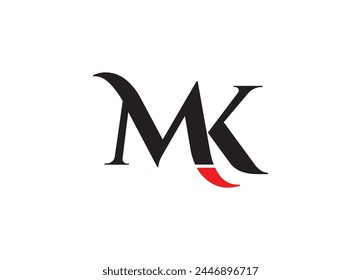 Iniciales Letra MK Logo Diseños Vector
