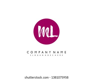 initials letter ML handwriting logo vector template