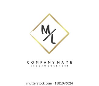 initials letter ML handwriting logo vector template