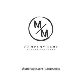 initials letter MM handwriting logo vector template