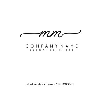 initials letter MM handwriting logo vector template